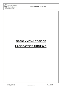 BASIC KNOWLEDGE OF LABORATORY FIRST AID