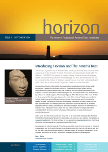 Introducing `Horizon` and The Amarna Trust