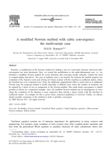 A modified Newton method with cubic convergence: the multivariate