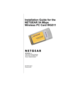 Installation Guide for the NETGEAR 54 Mbps Wireless PC Card