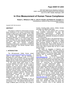 In Vivo Measurement of Human Tissue Compliance