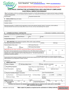Electrical Contractor Authorization and Declaration Form 206