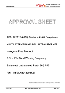 RFBLN 2012 (0805) Series – RoHS Compliance Halogens Free