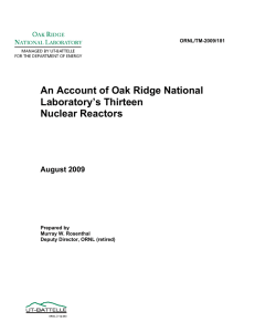 An Account of Oak Ridge National Laboratory`s Thirteen Nuclear