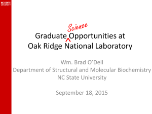 Graduate Opportunities at Oak Ridge National Laboratory