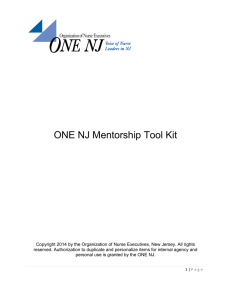 ONE NJ Mentorship Tool Kit - Nebraska Action Coalition