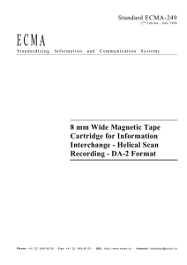 8 mm Wide Magnetic Tape Cartridge for Information Interchange