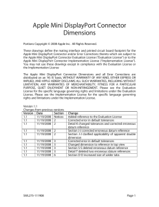 Apple Mini DisplayPort Connector Dimensions