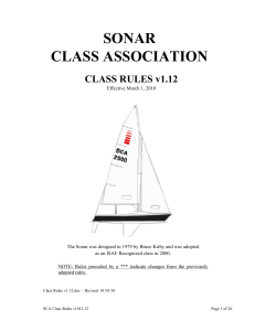 Sonar Class Rules