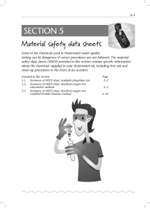 Section 5: Material safety data sheets