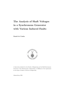 The Analysis of Shaft Voltages in a Synchronous Generator with