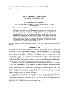 NONLINEAR ROBUST MODELING OF SYNCHRONOUS