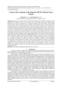 A Power Flow Analysis of the Nigerian 330 KV Electric Power