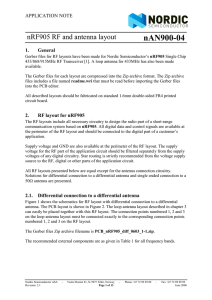nAN900-04 nRF905 RF and antenna layout