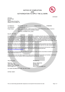 notice of completion and authorization to apply the ul mark