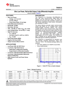 Ultra Low Power, Rail-to-Rail Output, Fully