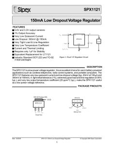 150mA Low Dropout Voltage Regulator SPX1121