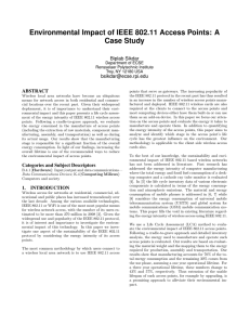 Environmental Impact of IEEE 802.11 Access Points: A Case Study