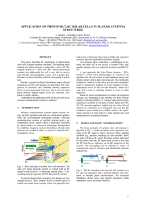 application of photovoltaic solar cells in planar