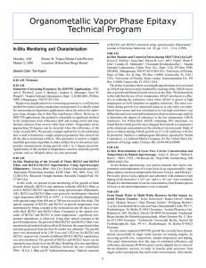 Organometallic Vapor Phase Epitaxy Technical Program