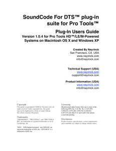 SoundCode For DTS Users Guide