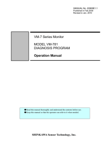 Model VM-781 Diagnosis Software Operation Manual