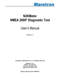 N2KMeter NMEA 2000® Diagnostic Tool User`s Manual