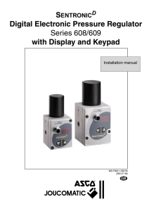 Digital Electronic Pressure Regulator Series 608/609 with Display