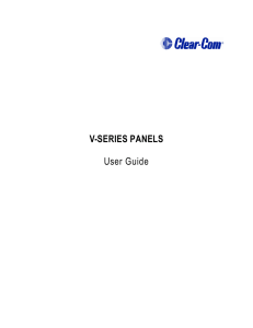 V-SERIES PANELS User Guide - Clear-Com