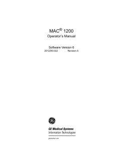 GE MAC 1200 Service Manual