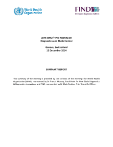 Report on Joint WHO / FIND meeting on Diagnostics and Ebola