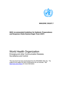 Recommended Guidelines for Epidemic Preparedness and