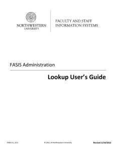 Lookup User`s Guide - Northwestern University