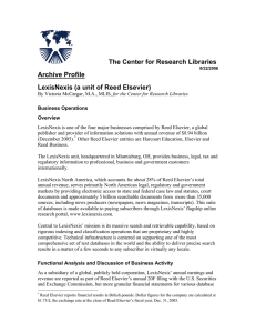 LexisNexis Profile - Center for Research Libraries