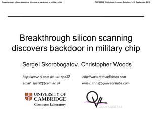 Breakthrough silicon scanning discovers backdoor in military ch