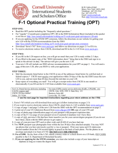 F-1 Optional Practical Training (OPT)