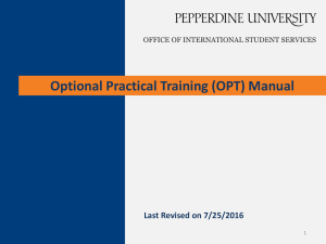 Optional Practical Training (OPT) Manual