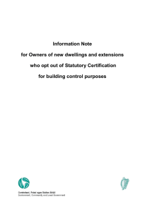 Information Note for Owners of new dwellings and extensions who