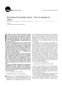 Screening for prostate cancer: How to manage in 2006