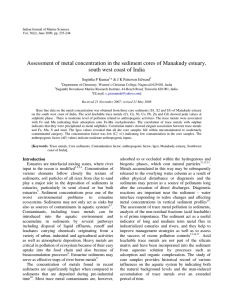 Assessment of metal concentration in the sediment cores of
