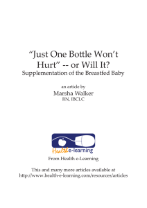 “Just One Bottle Won`t Hurt” -- or Will It? - Health e