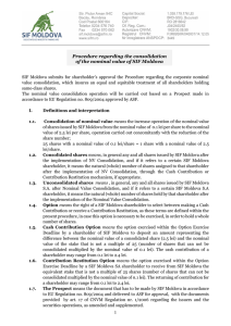 Procedure regarding the consolidation of the nominal value