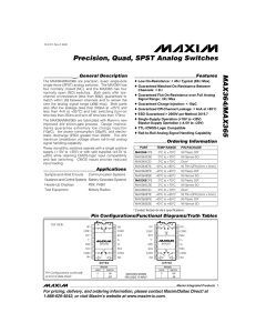 MAX364/MAX365 Precision, Quad, SPST Analog Switches