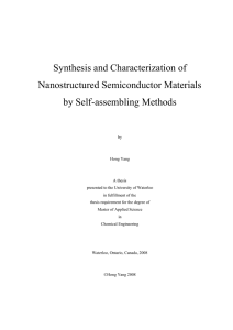 Synthesis and Characterization of Nanostructured Semiconductor