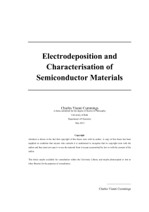 Electrodeposition and Characterisation of Semiconductor Materials