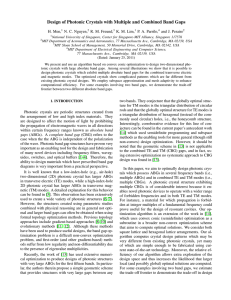 Design of Photonic Crystals with Multiple and Combined Band