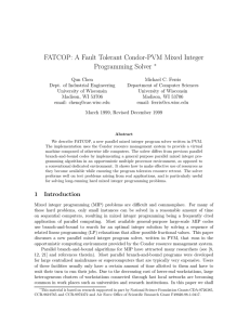 FATCOP: A Fault Tolerant Condor-PVM Mixed Integer Programming