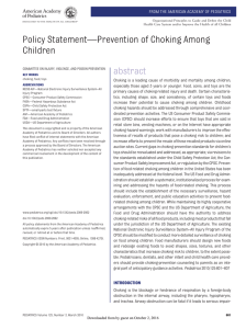 Policy Statement—Prevention of Choking Among Children