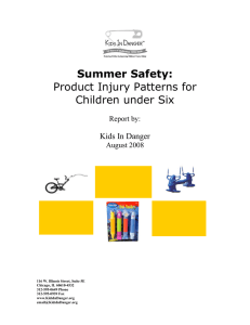 Summer Safety: Product Injury Patterns for Children