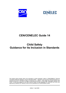 CEN/CENELEC Guide 14 Child Safety Guidance for its Inclusion in
